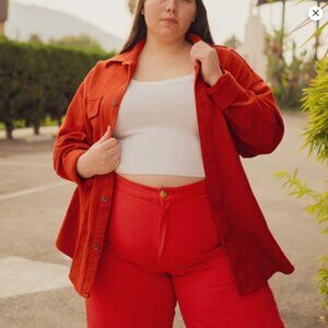 Big Bud Press Oversize Overshirt - Paprika Red - Size Medium